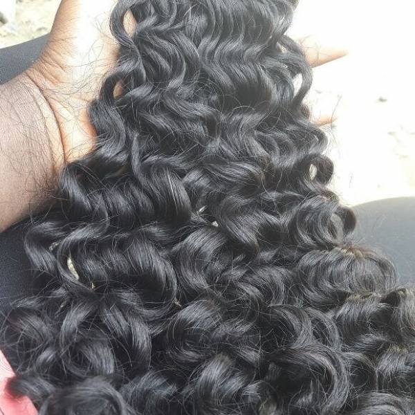 Black curly hair