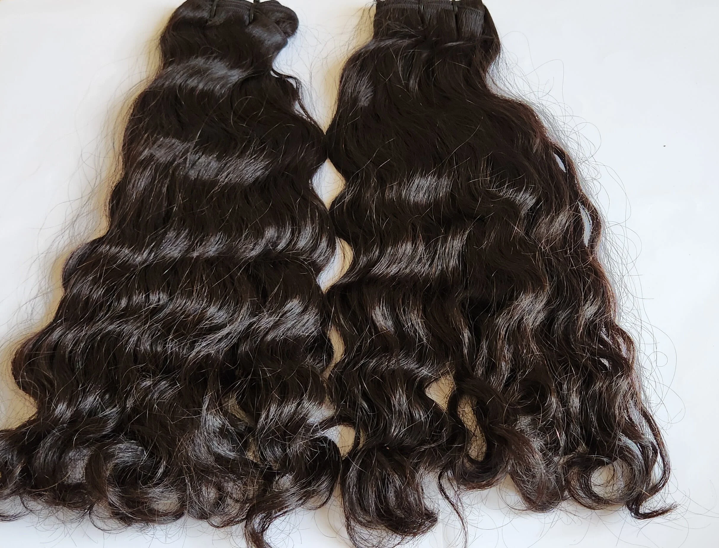 PURE RAW VIRGIN BURMESE DOUBLE DRAWN WEFT WAVY HAIR 200G 16INCHES