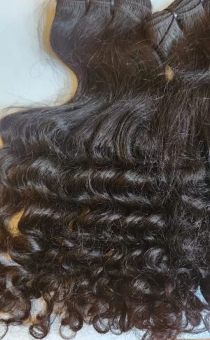 FUNMI CURLS raw Virgin straight/Curly Hair Natural Colour 18inches 300g