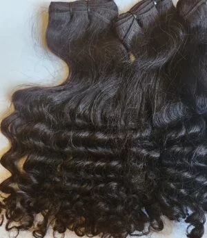 FUNMI CURLS raw Virgin straight/Curly Hair Natural Colour 18inches 300g