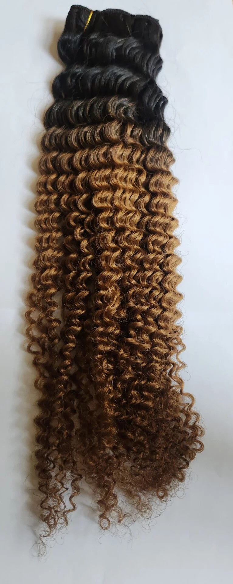 REMY Indian OMBRE KINKY CURL HAIR NATURAL COLOUR_10