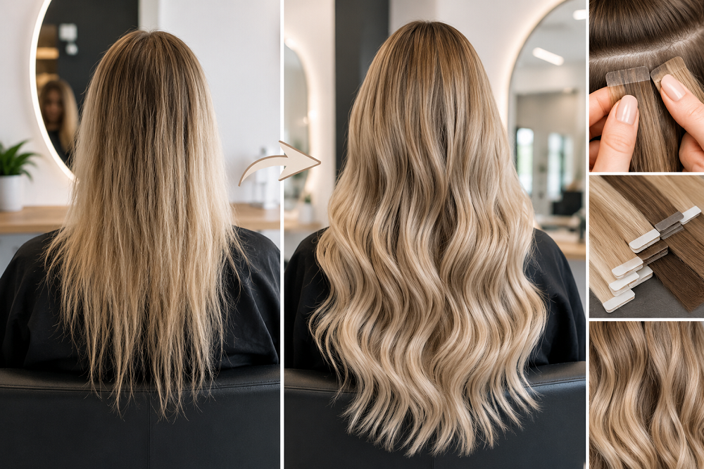 Tape Extensions Before and After