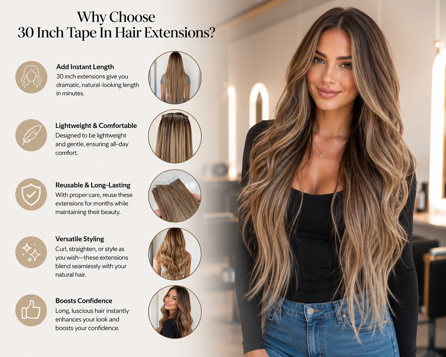 Why Choose 30 Inch Tape In Hair Extensions