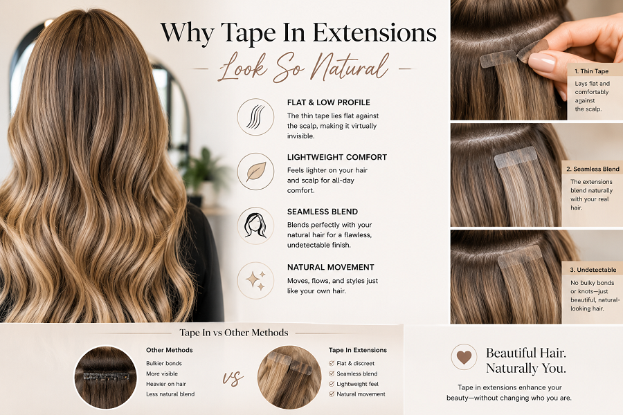 Why Tape In Extensions Look So Natural